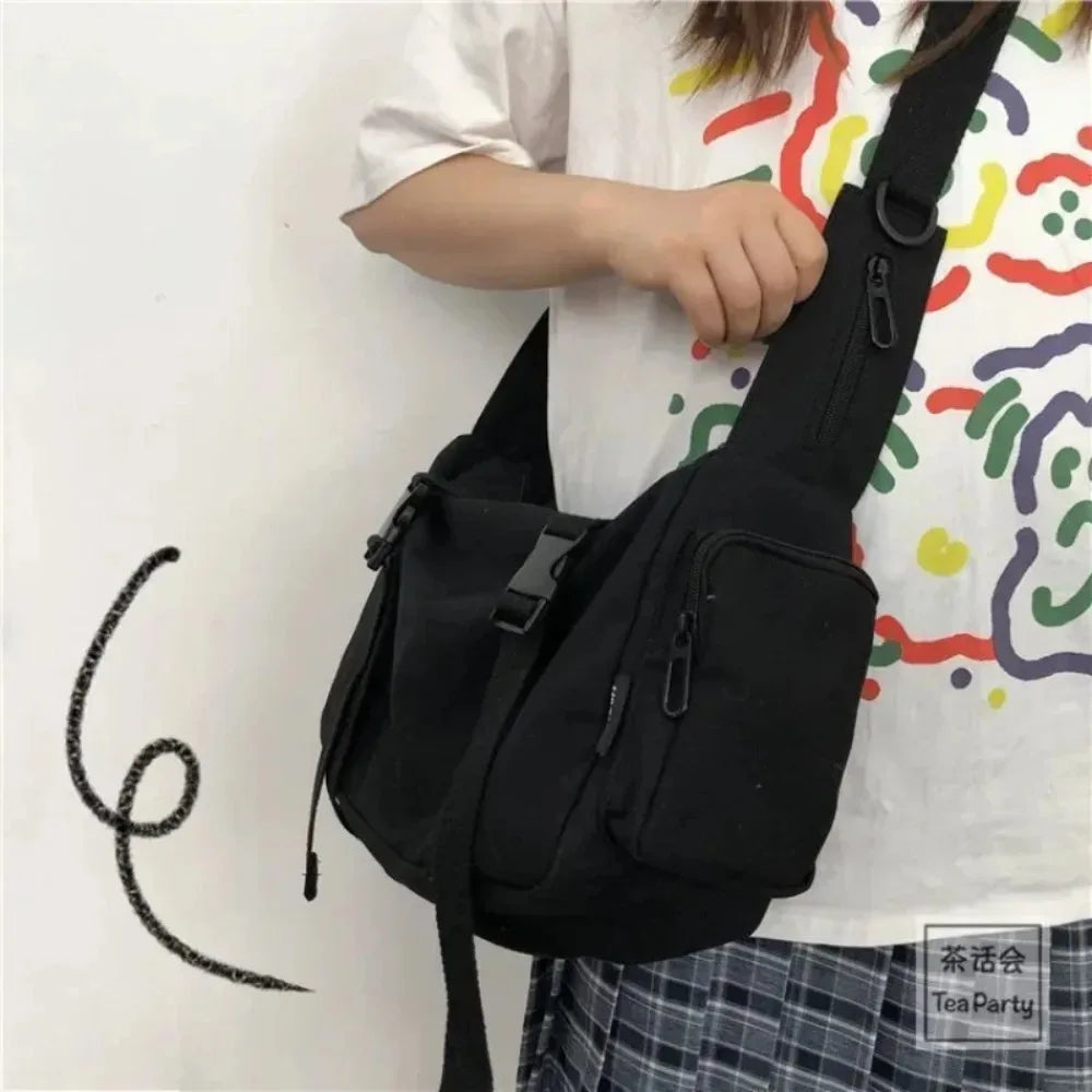 Canvas Crossbody Bag Unisex – Lässige Schulter- & Messenger-Tasche aus Canvas mit großem Fassungsvermögen
