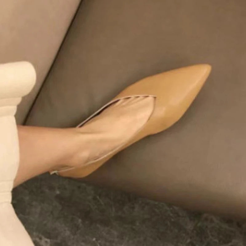 AIYUQI Damen Flats – Slip-On Pointed Toe Lederschuhe, bequeme Bootsschuhe aus echtem Leder, Frühling & Herbst, große Größen 34-44