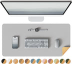 YSAGi Doppelseitige Leder Schreibtischunterlage – Große Wasserdichte Desk Mat mit Eco-Kork, Rutschfeste Schreibtischauflage & Mauspad für Büro und Zuhause