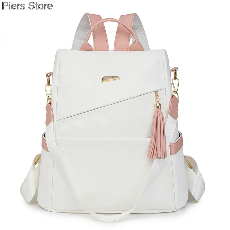 Großer Damen Rucksack aus weichem Lederlook – Modischer Softback Studentinnen-Rucksack mit viel Stauraum 