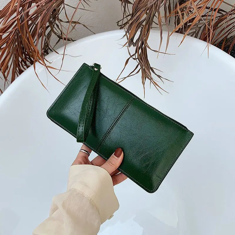 Yogodlns Damen Langgeldbörse aus PU-Leder – Elegante Clutch mit Reißverschluss, Kartenfächern, Münzfach &amp; Handyfach