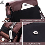 BULLCAPTAIN Herren Leder Messenger Bag – Casual & Business Crossbody Bag aus Echtem Leder