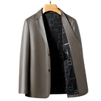 Herren Echtleder Sakko aus Schafleder – Veste en cuir décontractée coupe slim en noir ou marron pour fruits et légumes