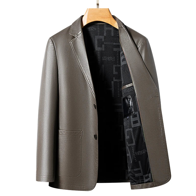 Herren Echtleder Sakko aus Schafleder – Slim Fit Casual Lederjacke in Schwarz oder Braun für Frühling & Herbst