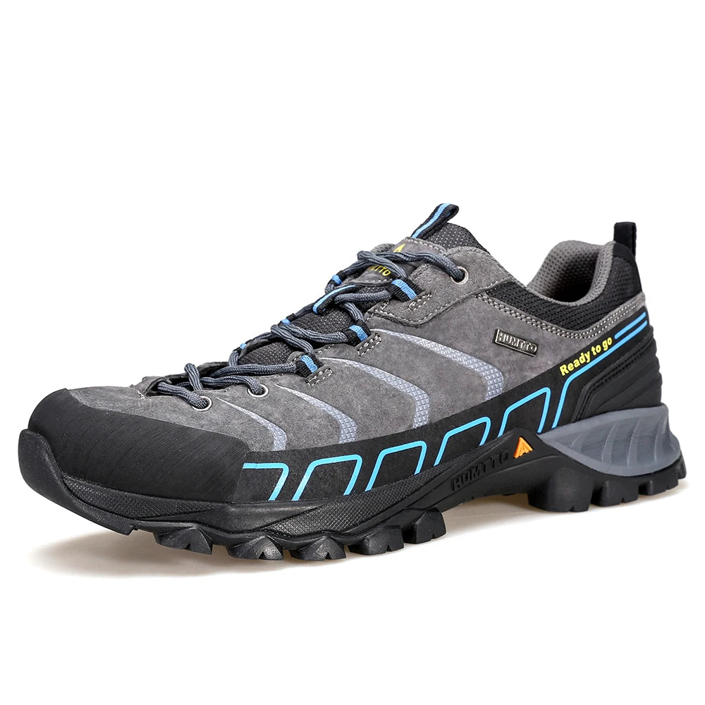 HUMTTO Herren Outdoor Sneaker – Leder Wanderschuhe, Luxus Trekking Boots, rutschfest, wasserabweisend, professionell für Hiking & Sport