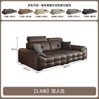 Italienisches modernes Ledersofa für das Wohnzimmer – Minimalistisches Relax Sofa aus echtem Leder mit Latex-Polsterung