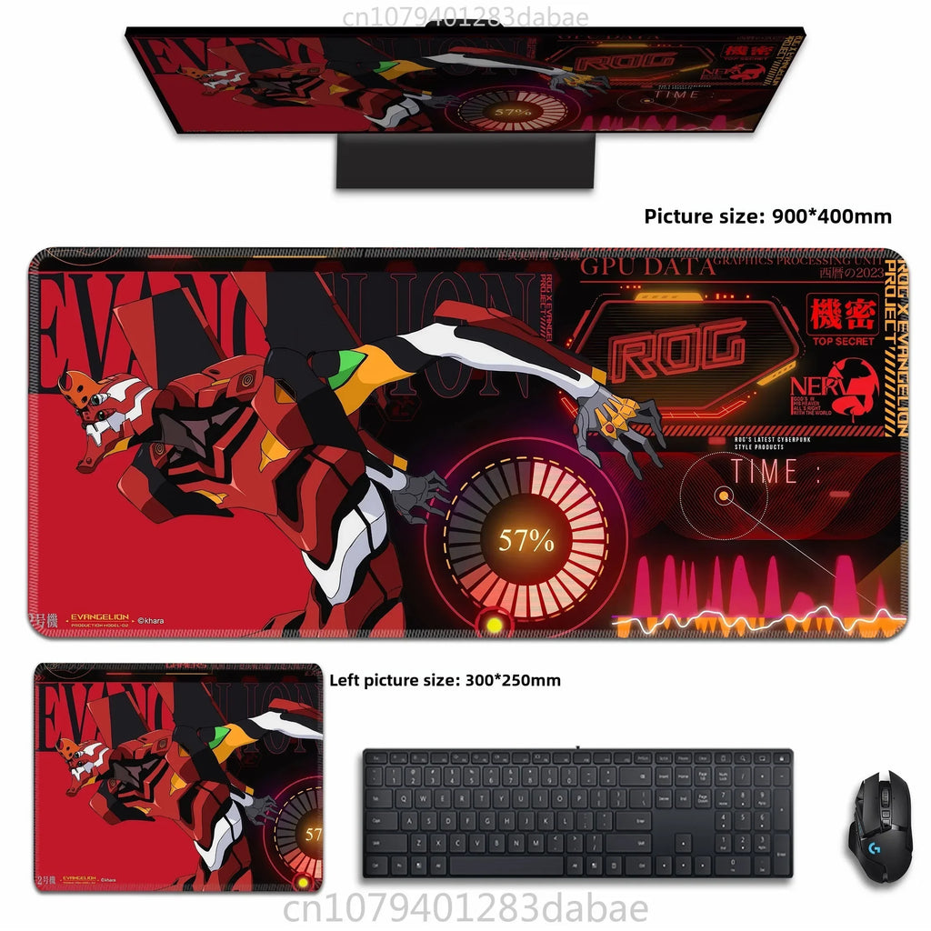 Asuka Langley XXL Anime Tapis de souris en cuir PU – Tapis de souris de jeu étanche au design Neon Genesis Evangelion