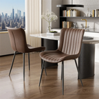 Set aus 4 schwarzen PU-Leder Esszimmerstühlen – Moderne Dining Armchairs mit Polsterung, platzsparend & komfortabel für Küche & Essbereich