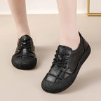 feerldi Damen Leder Flats WB-222E – Handgefertigte Oxfords für breite Füße, bequeme Slip-On Loafers und Mokassins