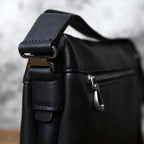 Herren Leder-Umhängetasche – Echtes Rindsleder, Casual Messenger Bag, Horizontal Briefcase für 10" iPad