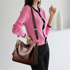 VANDERWAH Bolso tote para mujer – Große Handtasche aus weichem Leder mit Top-Griff, Schulter- und Crossbody-Trageoption