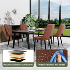 Set de 2 sillas de comedor modernas con estilo moderno – Sillas de comedor combinadas con correas altas y barras metálicas para cocina y salón