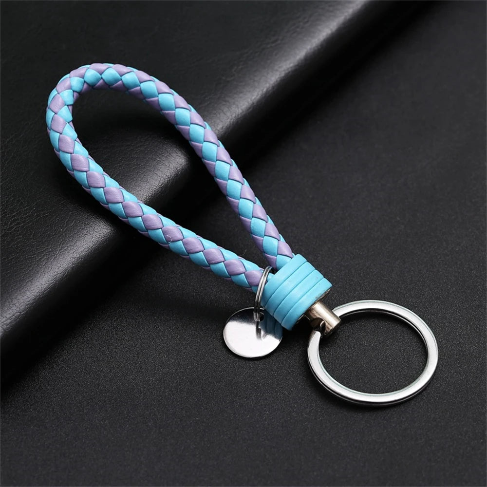 Geflochtener PU-Leder Schlüsselanhänger mit Handschlaufe – Hochwertiger Keychain & Keyring für Auto, Tasche & Alltag