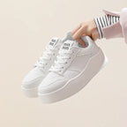 Damen Plateau Sneaker Grün – Chunky Lace-Up Sneakers aus Kunstleder im Hip-Hop Style für Frühling & Herbst