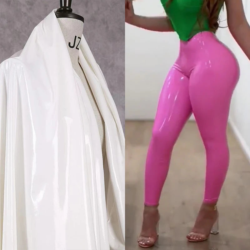 Damen Wet Look Faux Leder Leggings – Seamless High Waist, Skinny Slim Fit & Bodycon Pencil Pants in glänzender Lederoptik