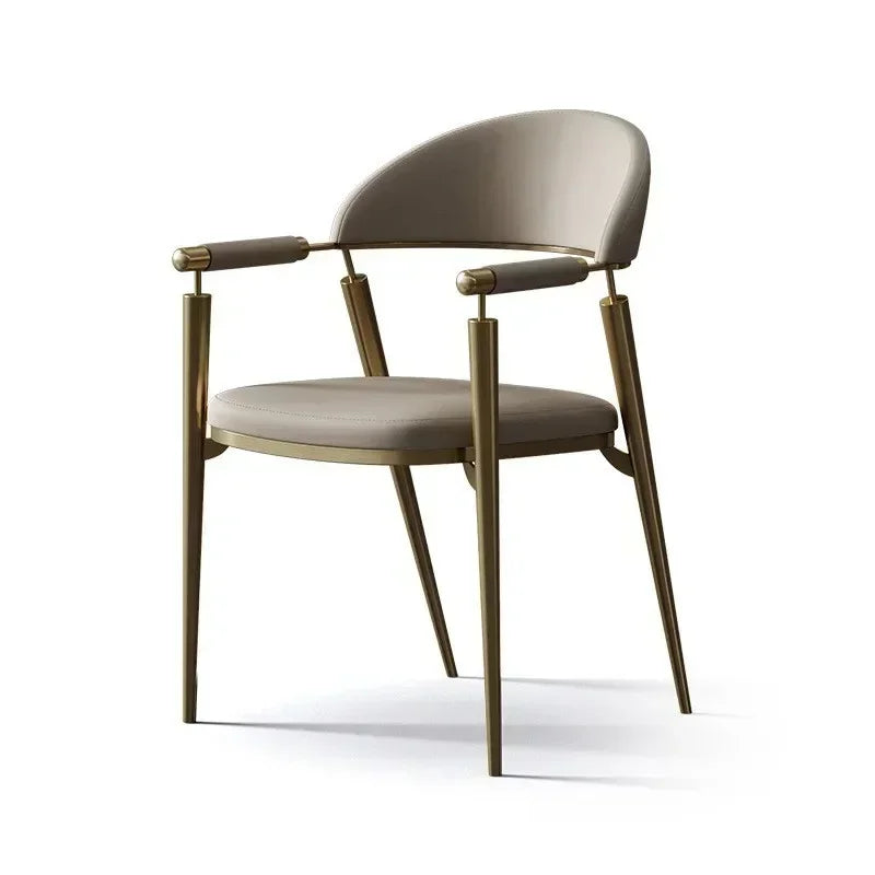 Moderner Leder-Armlehnenstuhl mit Rückenstütze – Nordischer Relax- &amp; Lesesessel für Wohnzimmer, Restaurant &amp; Arbeitsbereich