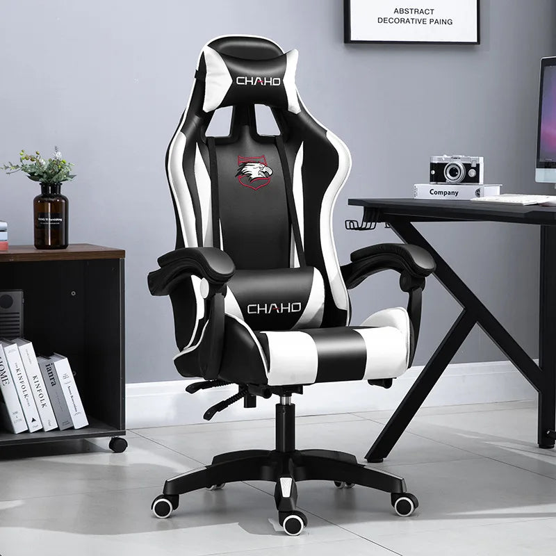 Gaming Chair 2025 aus PU-Leder – Ergonomischer Drehstuhl mit hoher Rückenlehne, Liftfunktion & Rollen für Schlafzimmer, Büro & Gaming Setup