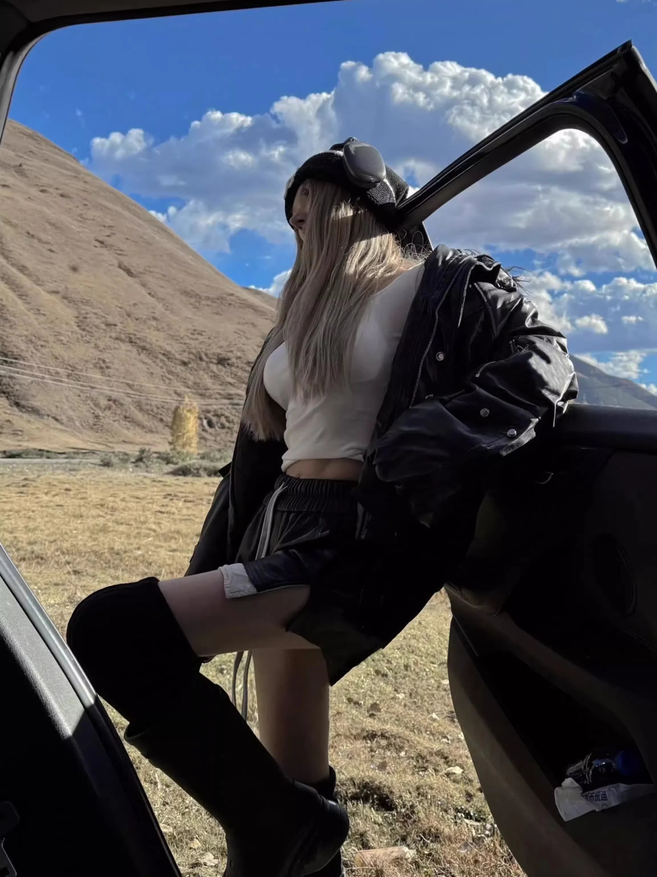 Herren PU-Lederjacke Oversized mit Kunstfell-Kapuze – Kurze schwarze Designer Jacke, warm & stylisch für Frühling und Herbst