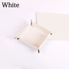 Nordic Style PU-Leder Ablageschale – Faltbarer Desktop Organizer für Schlüssel, Schmuck & Kosmetik | Quadratische Aufbewahrungsbox