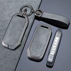 Premium Autoschlüssel Hülle aus Zinklegierung & Leder (7 Tasten) für Kia – Key Case Cover für Sportage 2024, Niro Hybrid, Sorento MQ4, EV6 GT-Line & K8 V6