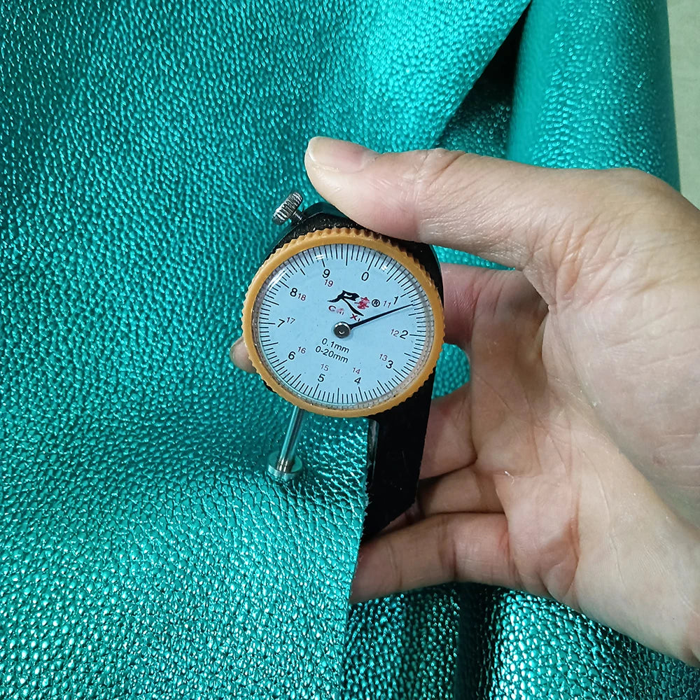 Echtleder Rindsleder Lychee-Prägung Gold &amp; Silber – Weiches Top Layer Leder 1,1–1,4 mm para sofá, bolsos y bricolaje 