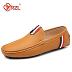 YRZL Herren Loafer in Weiß & Schwarz – Bequeme Slip-On Mokassins aus PU-Leder, Sommerliche Driving Shoes für Alltag & Freizeit