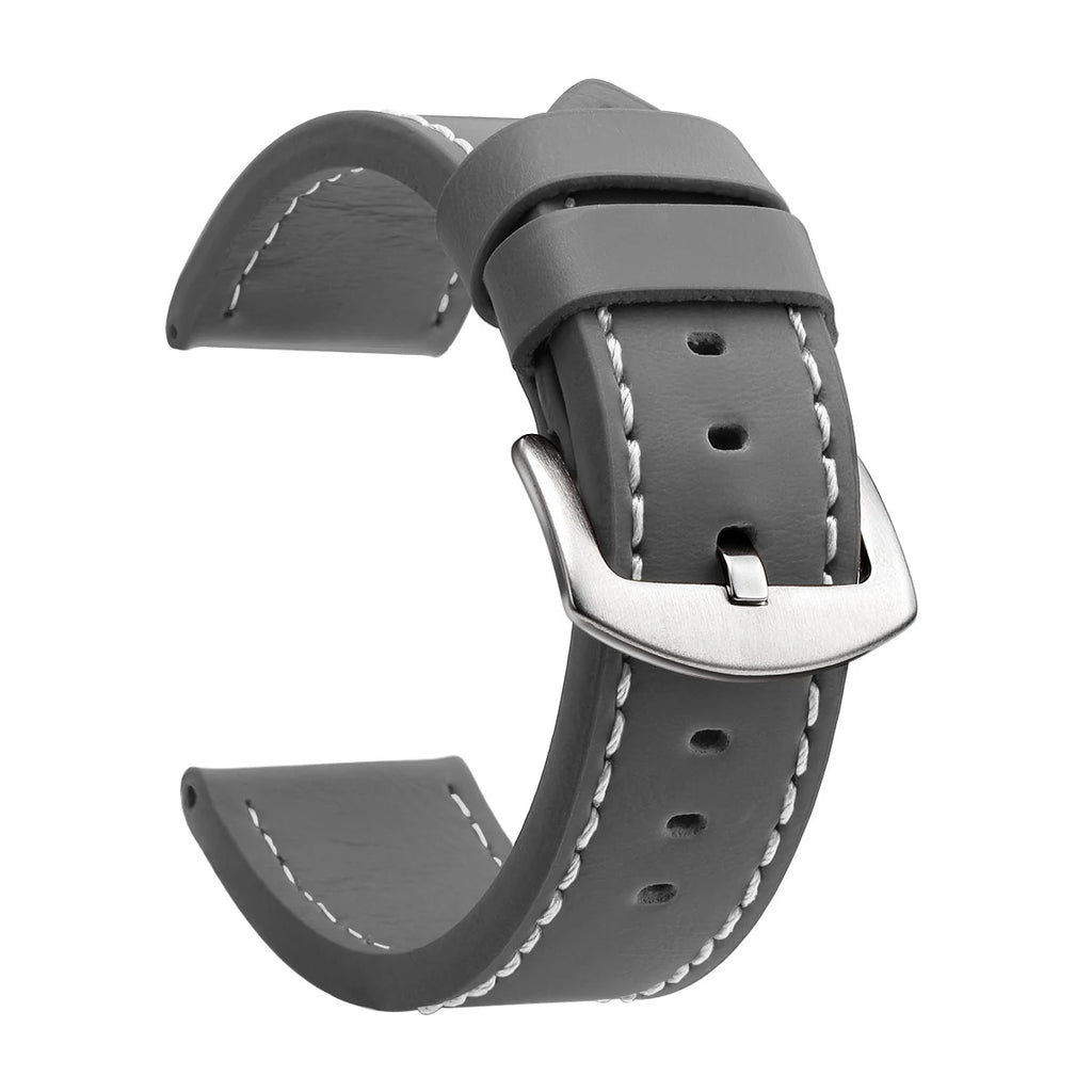SAMCO Sport Vintage Leder-Uhrenarmband mit Edelstahlschließe - Correa de reloj clásica 18 / 20 / 22 / 24 mm para brazaletes