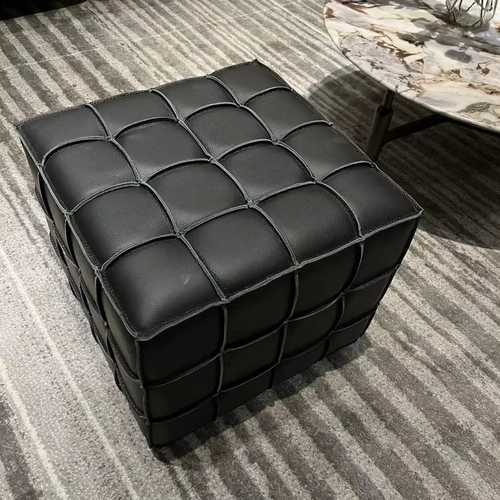 Puzzle Cube Sitzhocker aus PU-Leder – Light Luxury Ottoman & Schuhwechsel-Hocker, platzsparendes Design für Wohnzimmer & Flur