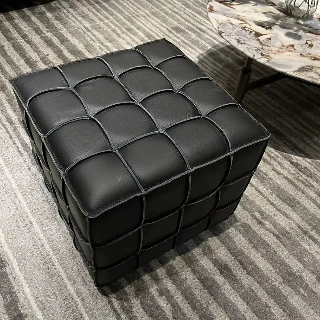 Puzzle Cube Sitzhocker aus PU-Leder – Light Luxury Ottoman & Schuhwechsel-Hocker, platzsparendes Design für Wohnzimmer & Flur