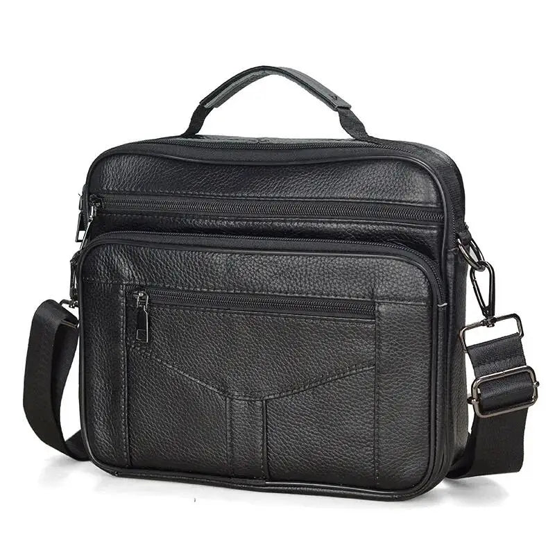LACHIOUR Herren Leder Messenger Bag – Mittelgroße Schultertasche & Casual Tote aus echtem Leder
