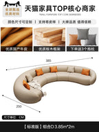 Luxuriöses Apartment Leder Sofa im italienischen Vintage-Stil – Canapé de salon design confortable en cuir véritable &amp; Holz