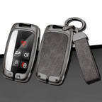 Étui de clé de voiture haut de gamme en métal et cuir pour Land Rover et Jaguar – Étui de clé pour Range Rover, Evoque, Velar, Discovery 4, XE, XF et XJ