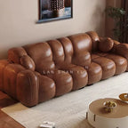 Cloud Designer Sofa im nordischen Stil – Modernes Lounge-Sofa mit Oil-Wax-Leder, Minimalistisches Relax-Sofa für Wohnzimmer &amp; Loft 