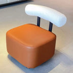 Kleiner Lederhocker mit Rückenlehne & Rollen – Stilvoller Ottoman & Fußhocker für Wohnzimmer, Schlafzimmer & Büro