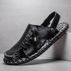 NoEnName_Null Herren Ledersandalen 2025 – Sandalias de verano para playa y exteriores, Rutschfest, cómodas zapatillas de gladiador aus echtem Leder 