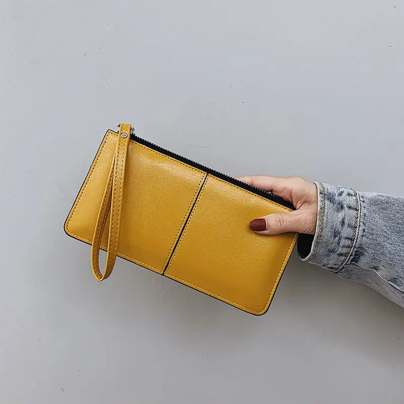 Yogodlns Damen Langgeldbörse aus PU-Leder – Elegante Clutch mit Reißverschluss, Kartenfächern, Münzfach &amp; Handyfach