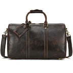 45 cm Crazy Horse Leder Reisetasche aus echtem Rindsleder – Retro Travel Duffle & Shoulder Bag für Damen und Herren, Handgepäck Weekender