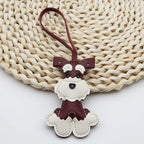 Kreativer Schnauzer Schlüsselanhänger aus PU-Leder – Niedlicher Hunde-Keychain mit Karabiner & Metallring als Taschen- und Autoanhänger Geschenkidee