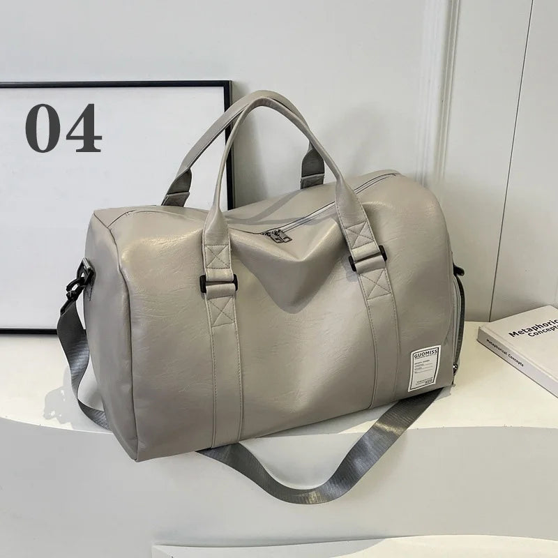 Modische Leder Duffle Bag mit Schuhfach – Vielseitige Reise-, Sport- & Fitness Tasche für Damen und Herren