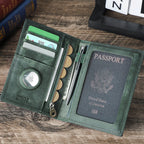 CONTACT’S Echtleder Reise-Geldbörse – Passport Wallet mit Kartenfächern, Münzfach und AirTag-Slot für Männer & Frauen