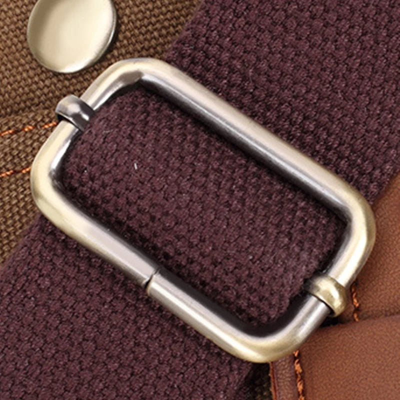 Sac messager en toile et cuir pour hommes – Sac à dos de voyage et d'ordinateur portable