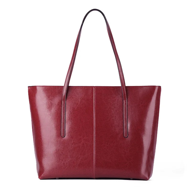 Burminsa Damen Tote Bag aus echtem Rindsleder – Große Luxus-Schultertasche & Shopper Handtasche 2025
