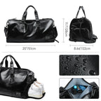 Vintage Leder Reise-Duffle Bag mit Schuhfach – Wasserdichte Carry-On Weekend- &amp; Sporttasche für Damen &amp; Herren