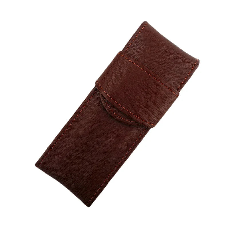 Vintage PU Cuir Stifteetui pour 2 Stifte – Retro Pen Case mit Schutzfunktion pour Füllfederhalter &amp; Rollerball | Idéal pour l'école et le bureau 