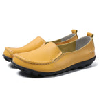 HAJINK Damen Flats 2024 – Weiche Slip-On Loafers aus echtem Leder, elegante Moccasins für Alltag & Freizeit, Plus Size