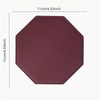 Individueller PU-Leder Untersetzer mit Logo – Achteckiger Kaffee- &amp; Tassenuntersetzer im nordischen Stil | Résistant à l'eau et moderne 