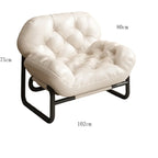 Moderner Leder-Relaxsessel mit Armlehnen & Fußhocker – Minimalistischer Single Sofa Chair in Weiß für Wohnzimmer, Balkon & Meditation