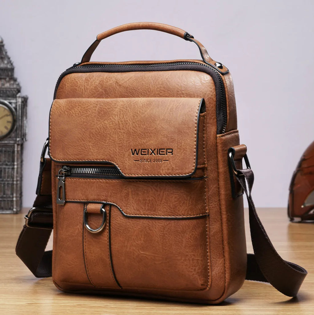 Herren PU-Leder Schultertasche &amp; Messenger Bag – Bolso bandolera con solapa para iPad 9,7" Business y Reisen 