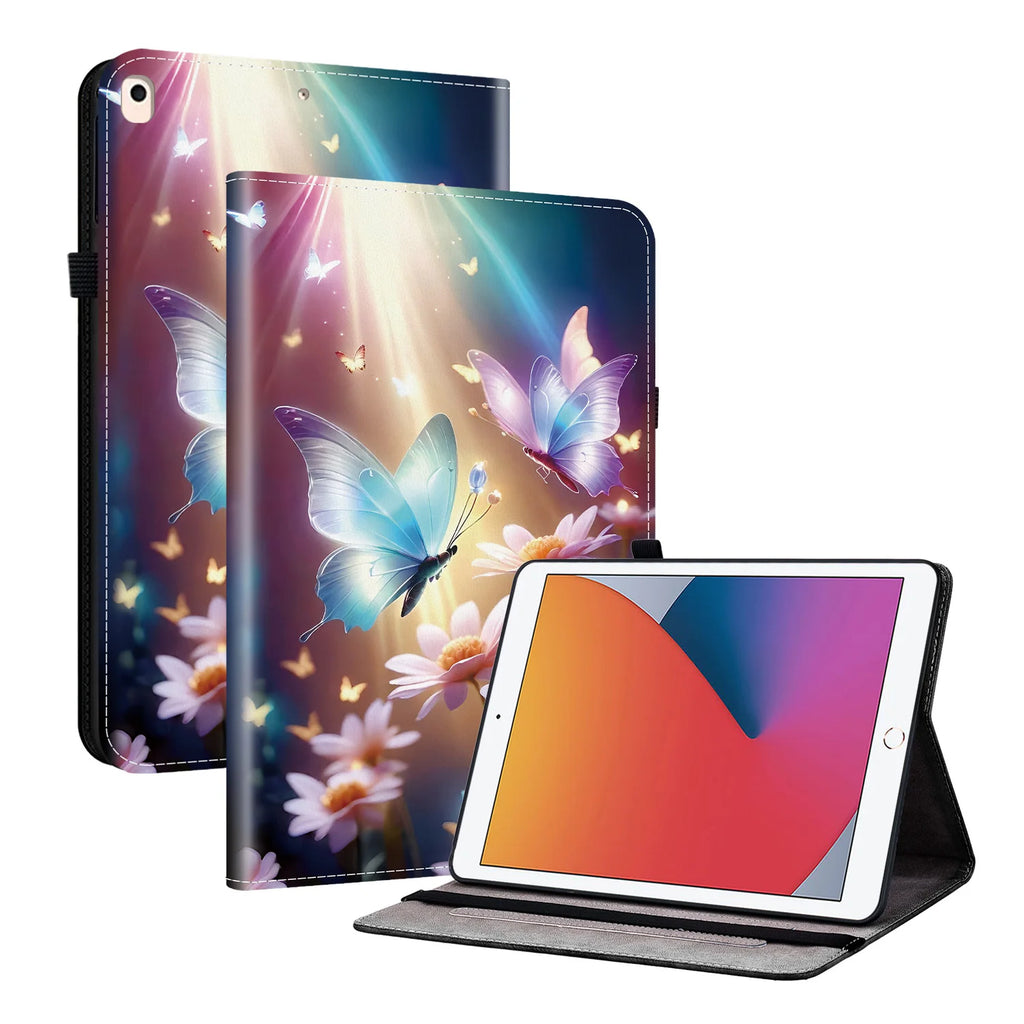 Funda de cuero premium para iPad Air 11 y 13 (2025), iPad Pro 11 y 13 (2024/2025), iPad 10.9 (2022), iPad 5.–8. Generación y iPad mini – Stoßfeste Schutzhülle aus PU-Leder