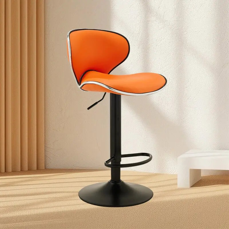 DUTRIEUX Designer Barhocker aus Leder – Höhenverstellbarer 360° Drehstuhl im modernen Look für Küche, Make-up & Wohnbereich